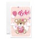 Carnet Naissance Ourson sur fond rose