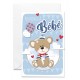 Carnet Naissance Ourson sur fond bleu
