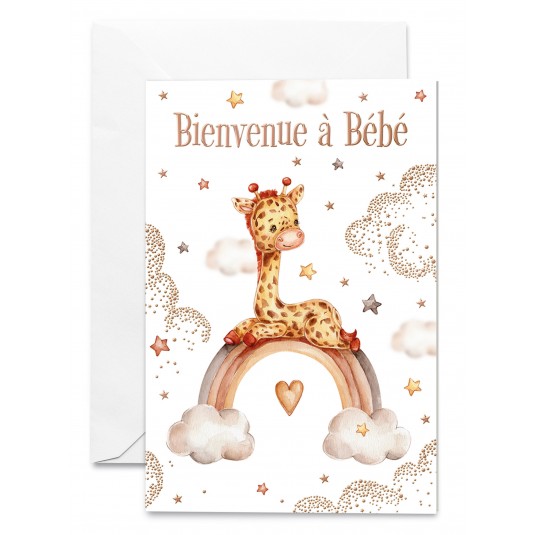 Carnet He Bébé girafe sur un arc-en-ciel
