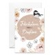 Carnet Baptême Fleurs vintages et oiseau