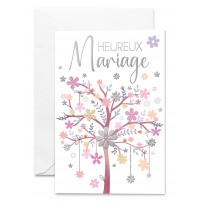 Carnet Hm Arbre rose avec fleurs assorties et argentées