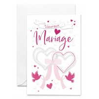 Carnet Hm Coeurs attachés, tenus par deux colombes