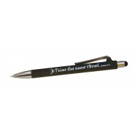 Stylo à bille avec stylet tactile gris