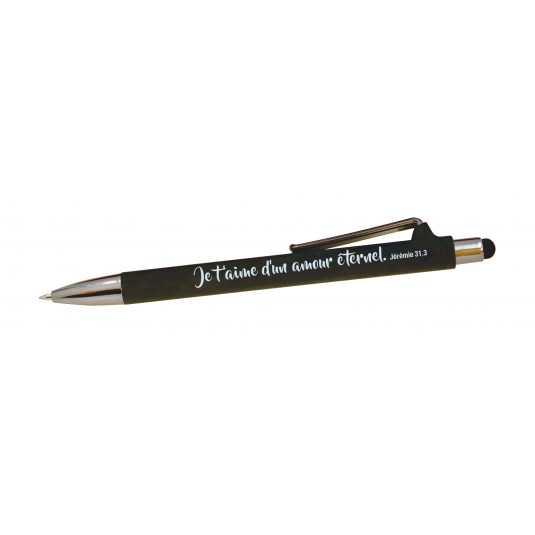 Stylo à bille avec stylet tactile gris