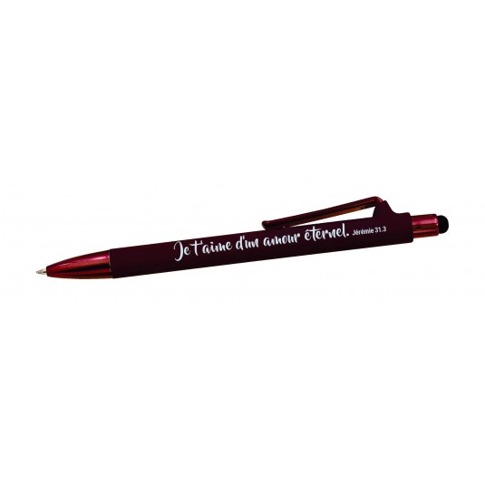 Stylo à bille avec stylet tactile marron