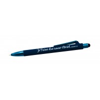 Stylo à bille avec stylet tactile bleu