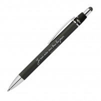 Stylo en métal aluminium avec fonction rotative et stylet noir