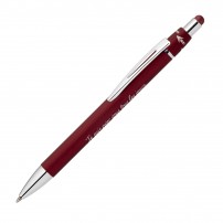 Stylo en métal aluminium avec fonction rotative et stylet rouge