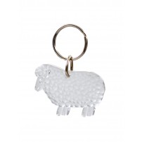 Porte-clé "mouton" blanc transparent