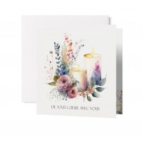 Carnet Condoléances Aquarelle de fleurs et bougies