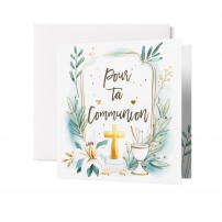 Carnet Carre Motifs floraux blancs, croix et coupe
