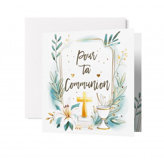 Carnet Carré Motifs floraux blancs, croix et coupe