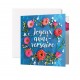 Carnet Anniversaire Couronne de fleurs sur fond bleu