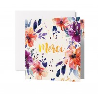 Carnet Fleurs rouges et violettes en aquarelle