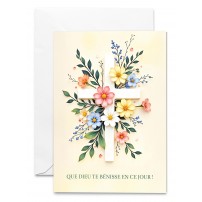 Carnet Composition avec croix et fleurs