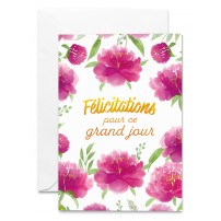 Carnet Fleurs violettes et doré