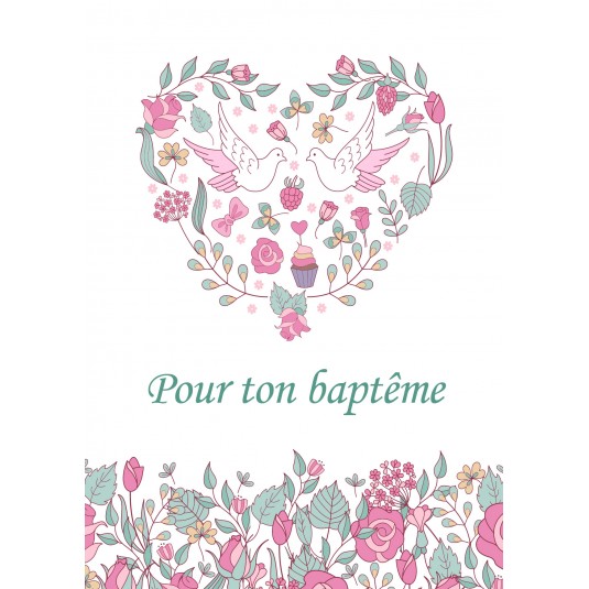 Carte Avec Message Symboles divers en forme de cœur