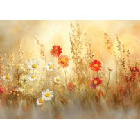 Carte Sans Texte Fleurs dans un champ