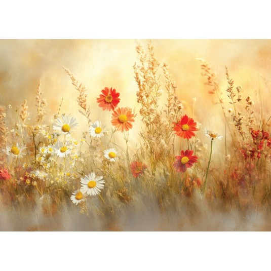 Carte Sans Texte Fleurs dans un champ