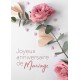 Carte avec message Branche avec roses et cœurs en papier