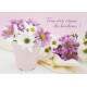 Carte avec message Bouquet de fleurs blanches et violettes
