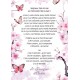 Carte Citation Fleurs roses et papillons