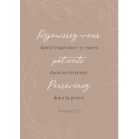 Carte Avec Verset Décorations florales sur fond pêche