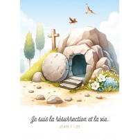 Carte Avec Verset Illustration de la tombe ouverte