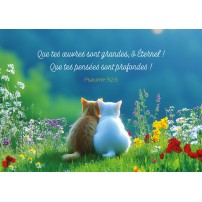 Carte Avec Verset Deux chatons assis côte à côte