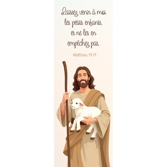 Signet Illustration e Jésus portant une brebis