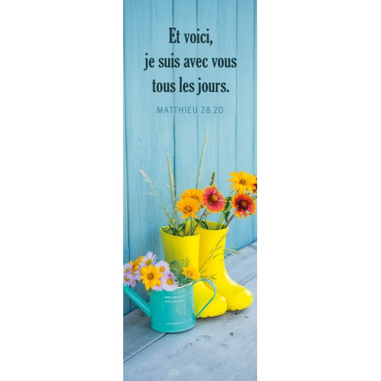 Signet Bottes jeunes, arrosoir bleu et fleurs