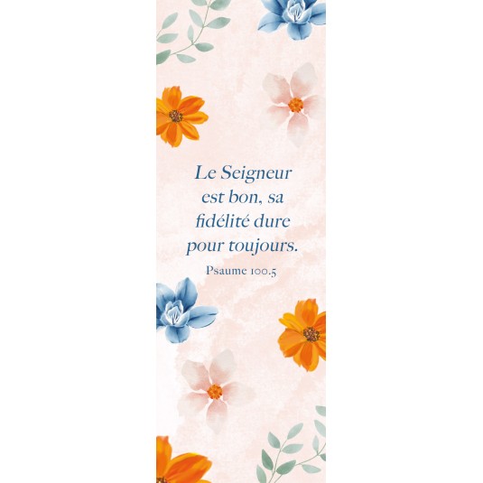 Signet Fleurs en aquarelle bleues, oranges et roses