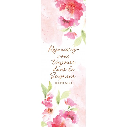 Signet Fleurs roses et feuilles en aquarelle