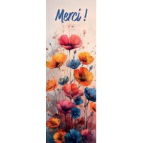 Signet Fleurs multicolores en aquarelle