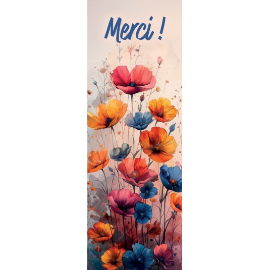 Signet Fleurs multicolores en aquarelle