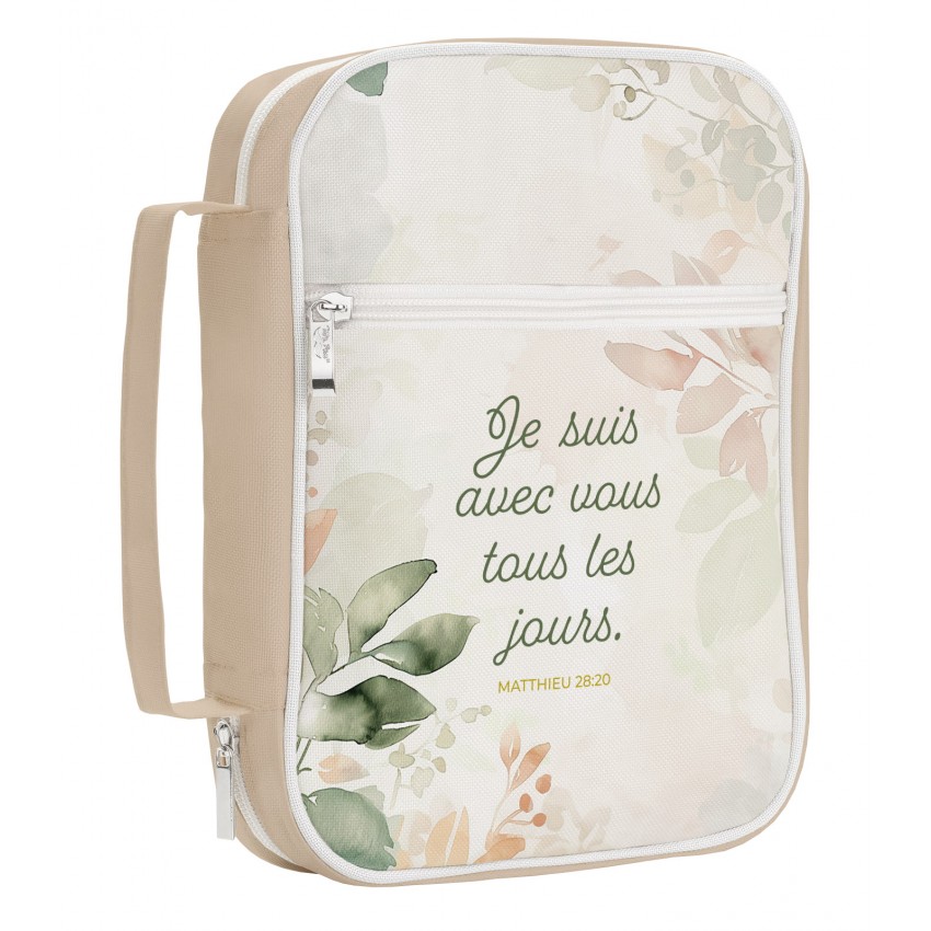 Housse Bible Grande Taille - Sac Transport Velours Côtelé, Avec Poches, Bandoulière, Pour Livre, Tablette, église