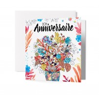 Carnet Carre Ha Grand bouquet de fleurs multicolores