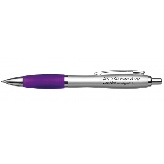 Stylo à bille Mot d'ordre 2026, lilas