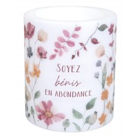 Bougie/lanterne en cire "Soyez bénis en abondance"