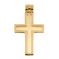 Pendentif croix en acier inoxydable en deux parties