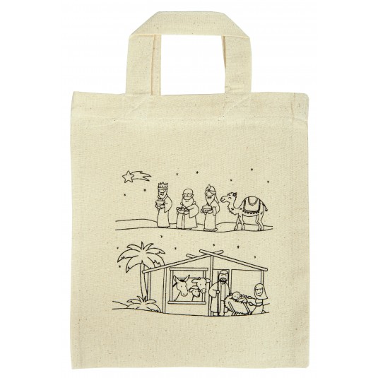 Sac à colorier en coton "Nativité" pour enfants