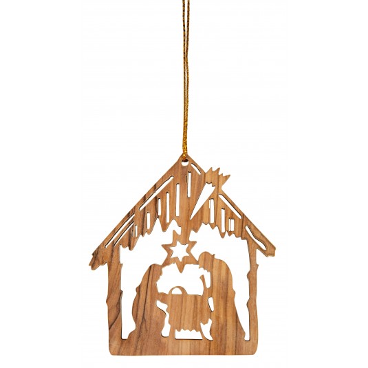 Décoration "crèche" en bois d'olivier