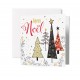 Carnet Carré JN Arbre décoré, cadeaux et étoiles dorées