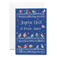 Carnet Jnba Oiseaux et notes de musique sur fond bleu