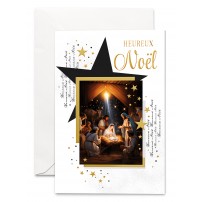 Carnet Hn Crèche dans un tableau et étoiles dorées