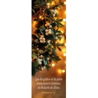 Signet Branche de houx et lumières de Noël