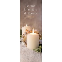 Signet Bougies et feuilles posées sur la neige
