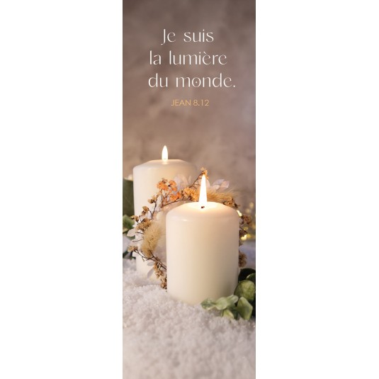 Signet Bougies et feuilles posées sur la neige