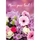 Mini-carte Bouquet de fleurs sur fond rose