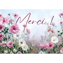 Mini-carte Fleurs roses et blanches